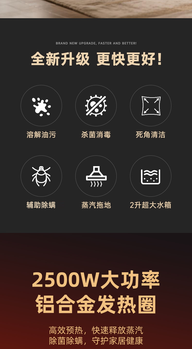 多功能家用高温清洁机玻璃沙发清洁刷蒸汽清洁刷去尘擦拖地机详情2