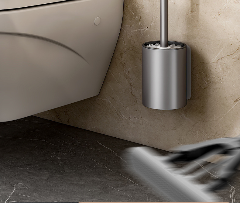 马桶刷套装浴室厕所清洁刷子免太空铝打孔家用无痕贴跨境长柄刷架详情14