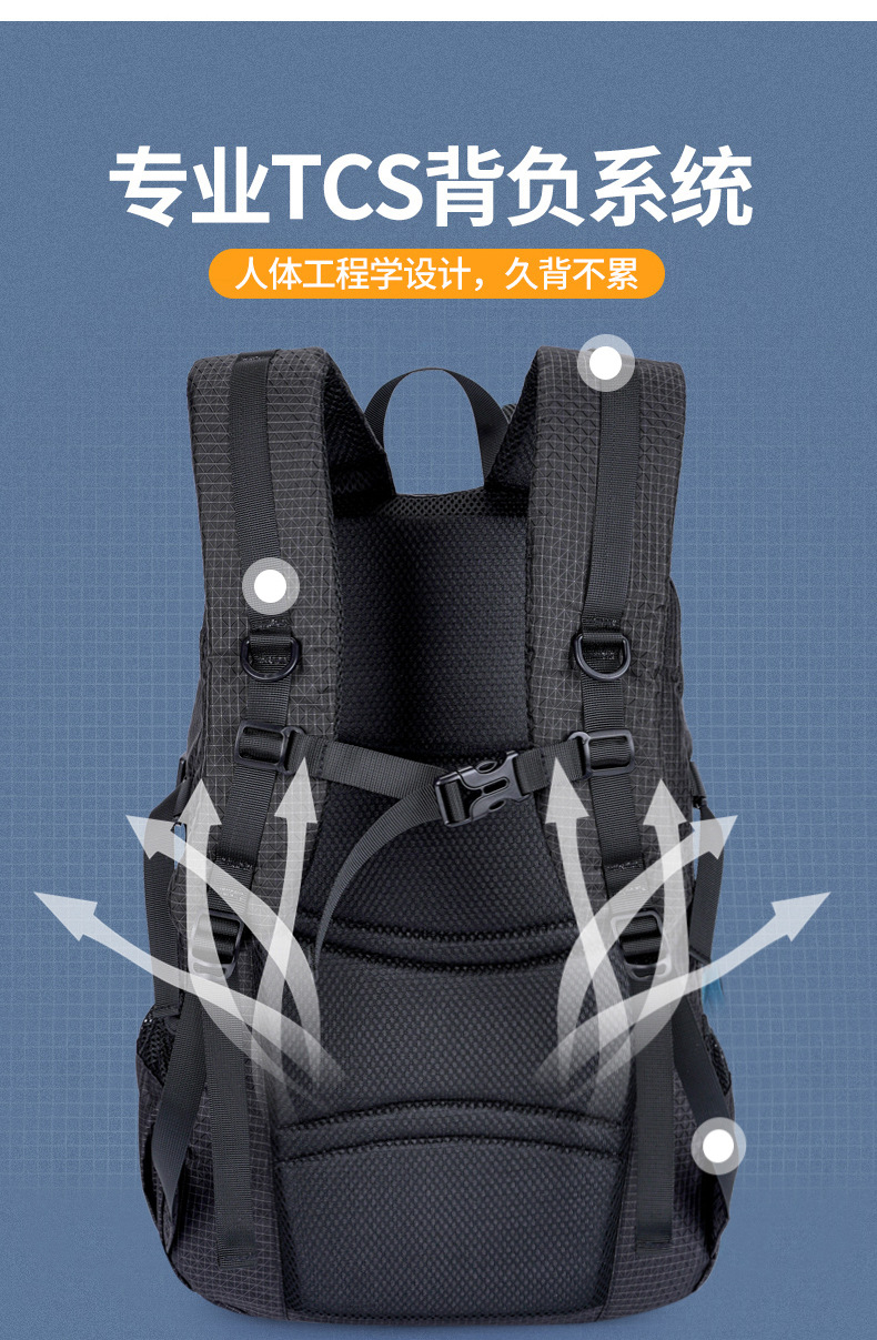 Cross-border large-capacity outdoor bags, mountaineering backpacks, water-resistant travel bags, skiing, camping and hiking sports backpacks pic 9