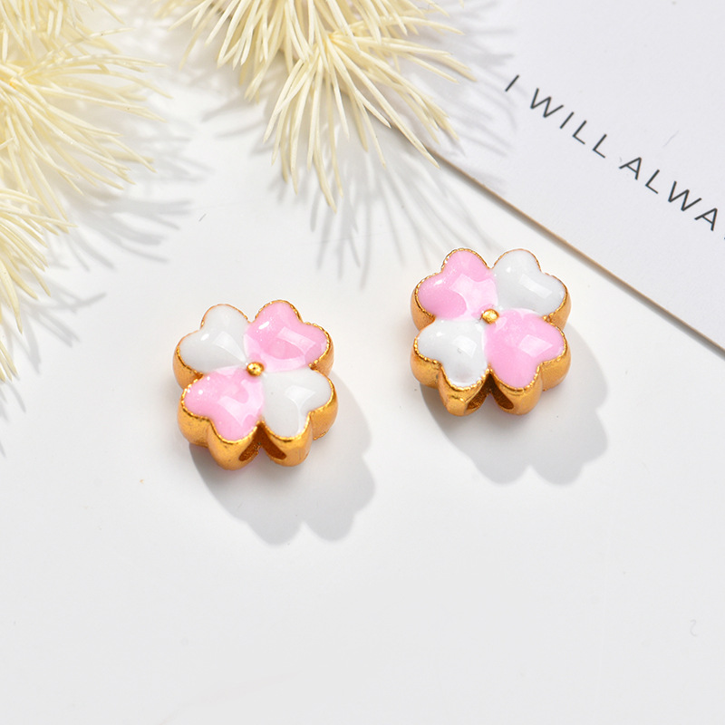 新款黄铜可爱五角星爱心小梅花猫头diy手工手链手串配件配珠批发饰品配件饰品扣详情6