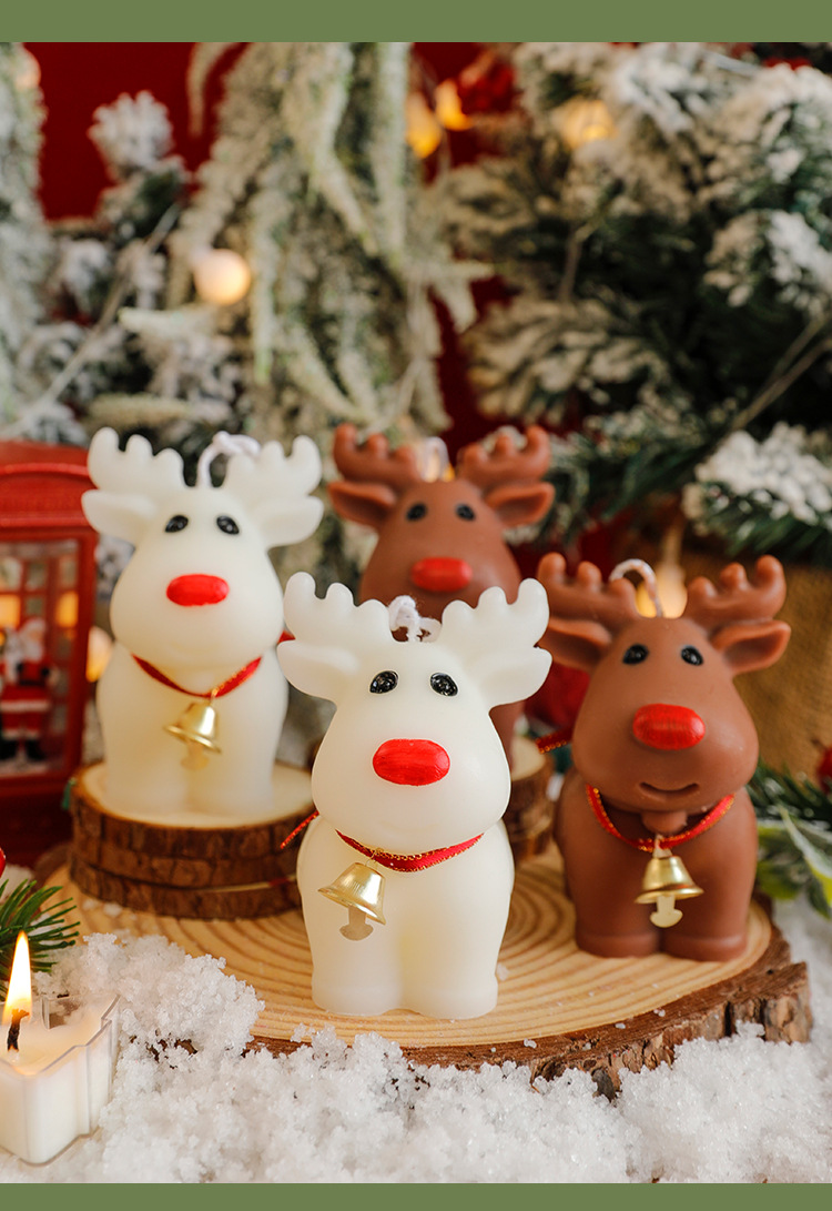 创意驯鹿香薰蜡烛 圣诞节装扮白色麋鹿蜡烛伴手礼盒送闺蜜礼物详情8