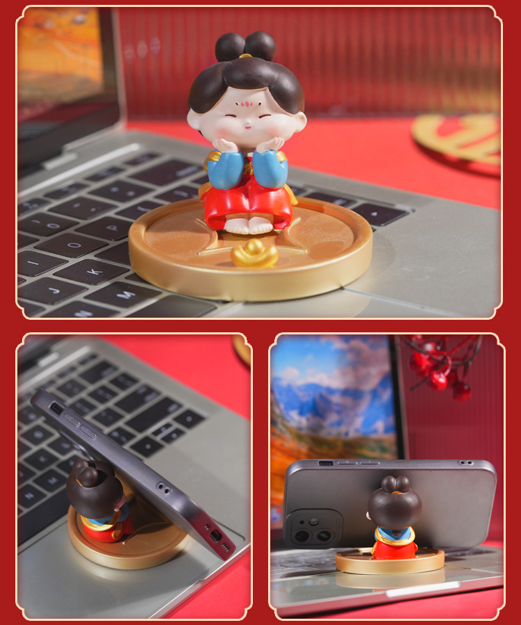 Chinese-style Tang Dynasty lady mobile phone stand, creative and cute home living room desktop decoration, small ornaments, resin handicrafts pic 9