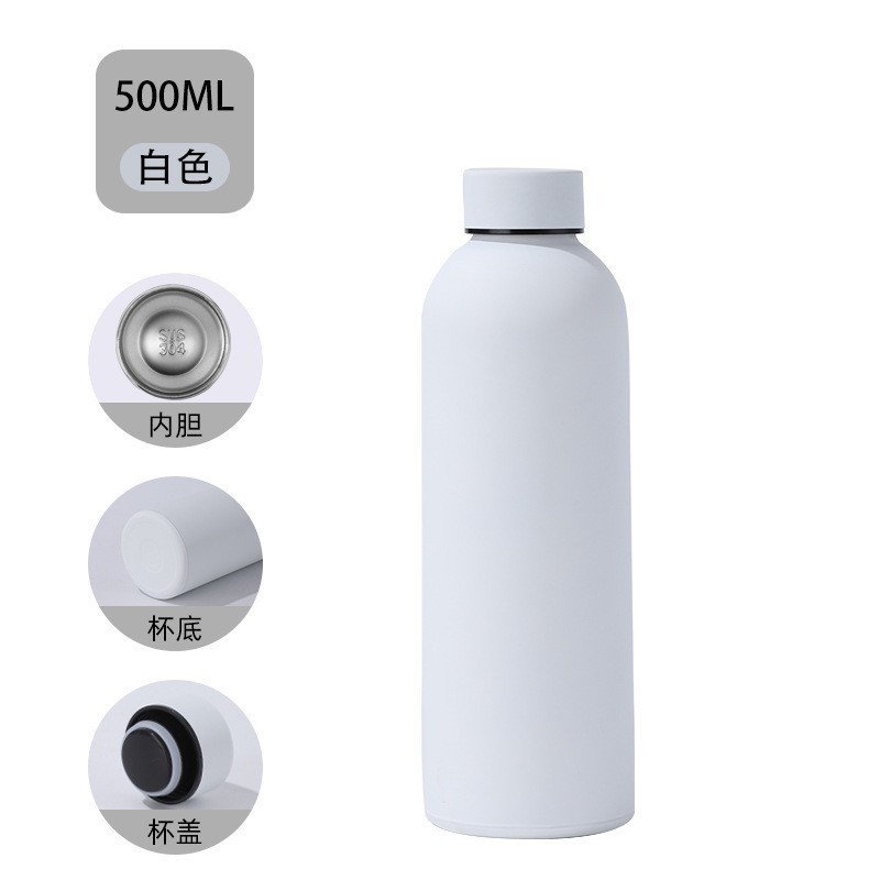亚马逊304不锈钢保温杯美式小口瓶户外运动水杯大容量磨砂漆水瓶详情15