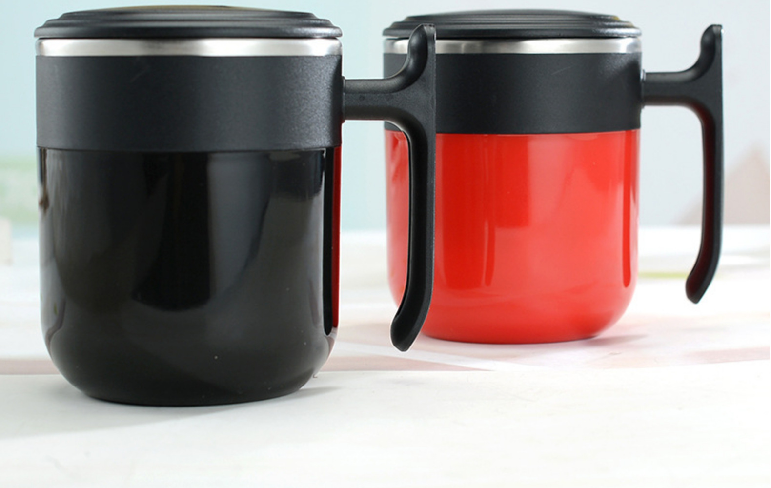 现代简约不锈钢双层隔热水杯高颜值咖啡杯带手柄家用礼品跨境货源详情19