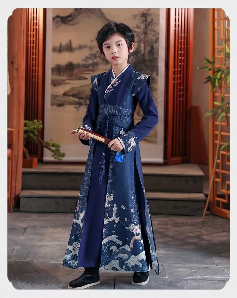 国潮男童古装汉服2026少爷服装儿童中国风唐装国学演出服一件代发唐装详情12