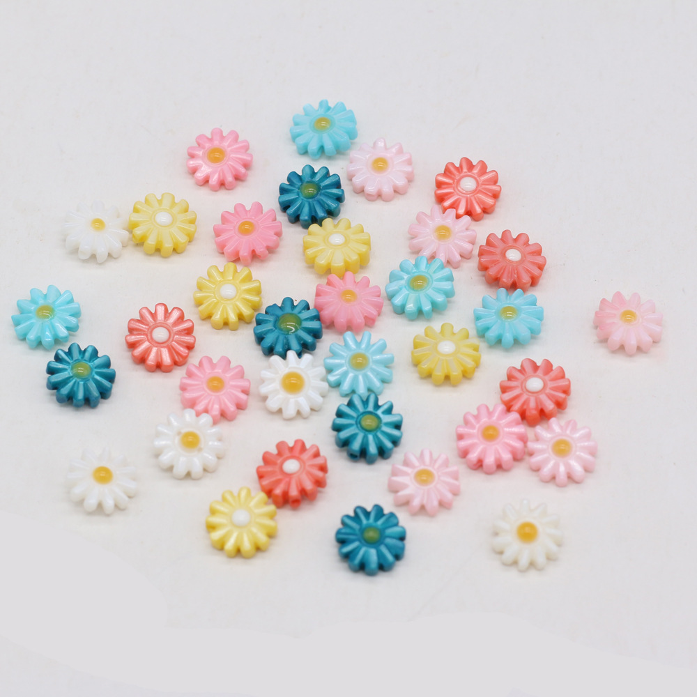 DIY jewelry accessories, natural shell hand-carved sunflowers, multi-color through-hole hairpins, earrings and pendants wholesale pic 2