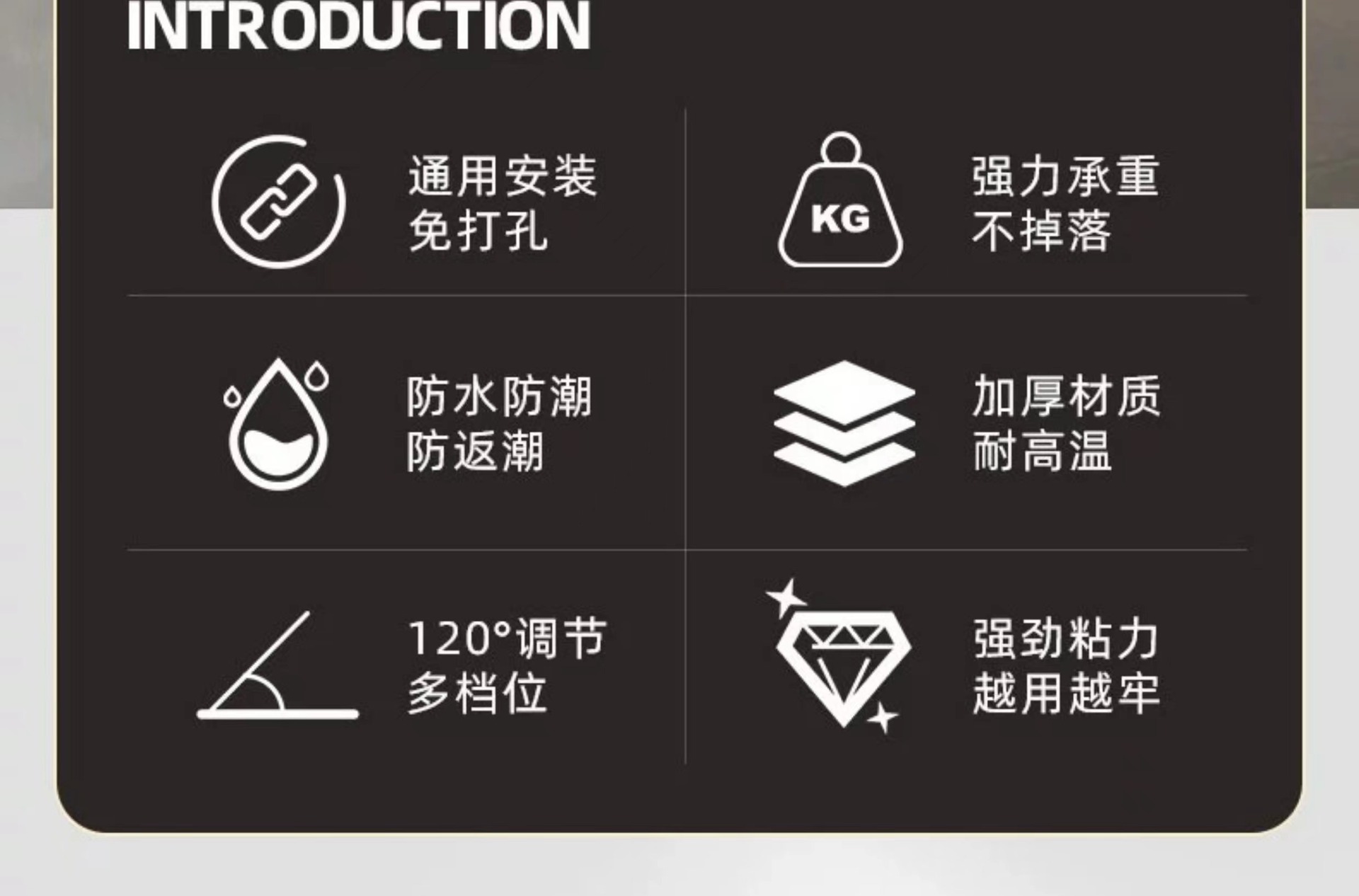 免打孔花洒支架可调节喷头浴室淋浴神器底座厂家批发家用塑料通用详情6