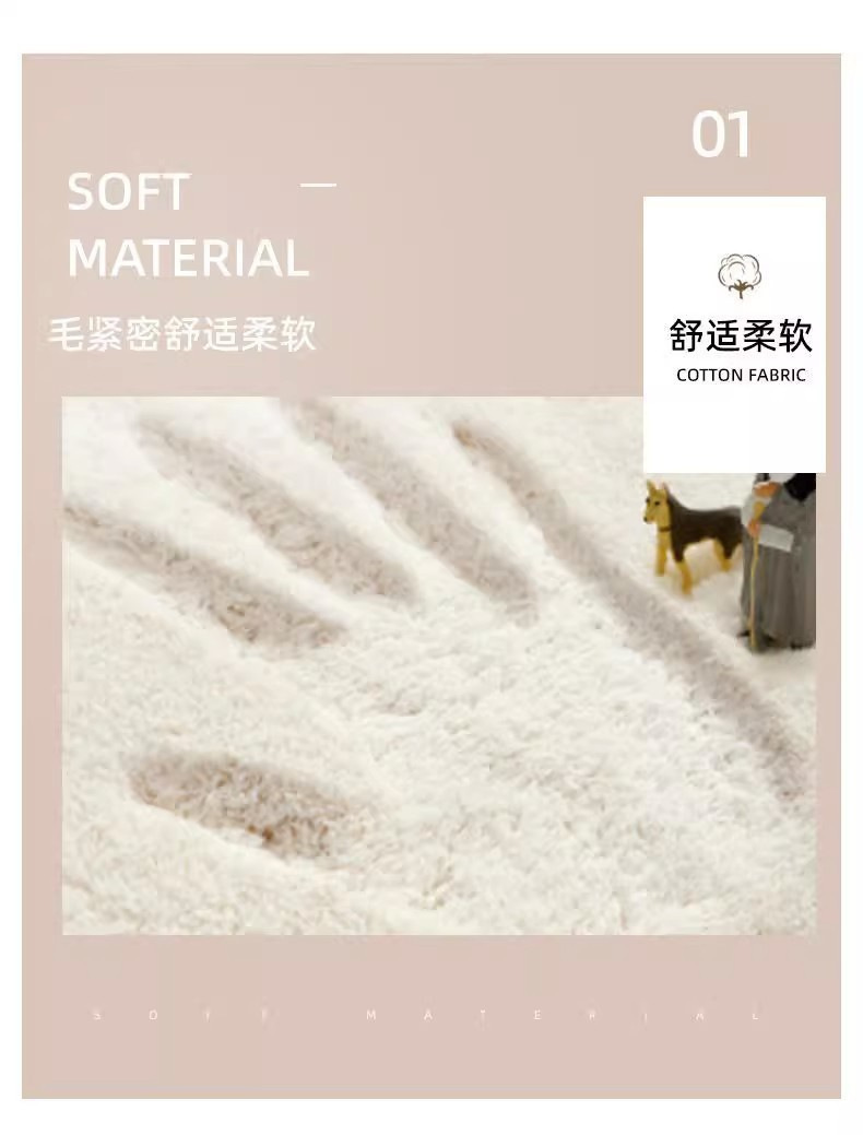 跨境可代发现代简约仿羊绒浴室卫生间防滑吸水地垫两件套入户地垫详情7