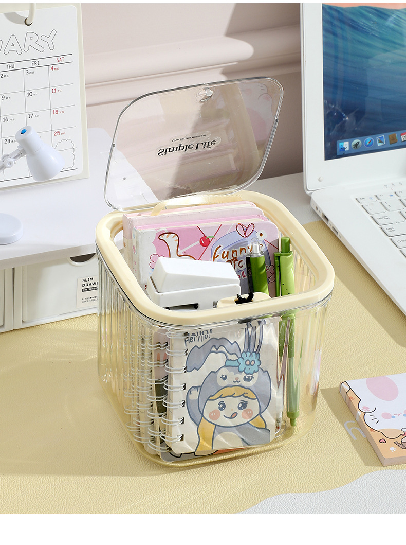 【加厚发饰收纳盒】桌面大容量带盖首饰盒皮筋头绳发夹萌粒整理盒详情11