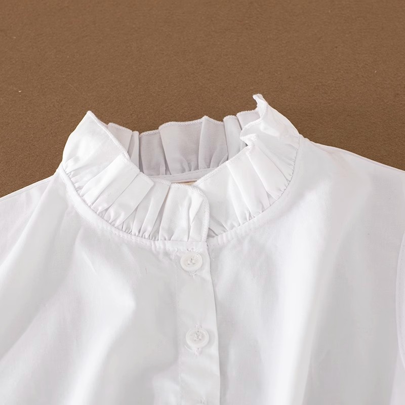 棉法式木耳边立领假领女百搭假领打底衬衫女无袖衬衣内搭背心假领详情5