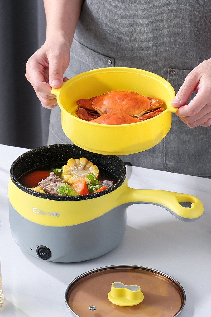Factory direct sales of Xiaonanmao electric cooking pot, household electric hot pot, steaming, cooking and stir-frying all-in-one pot, multi-functional non-stick electric hot pot pic 25