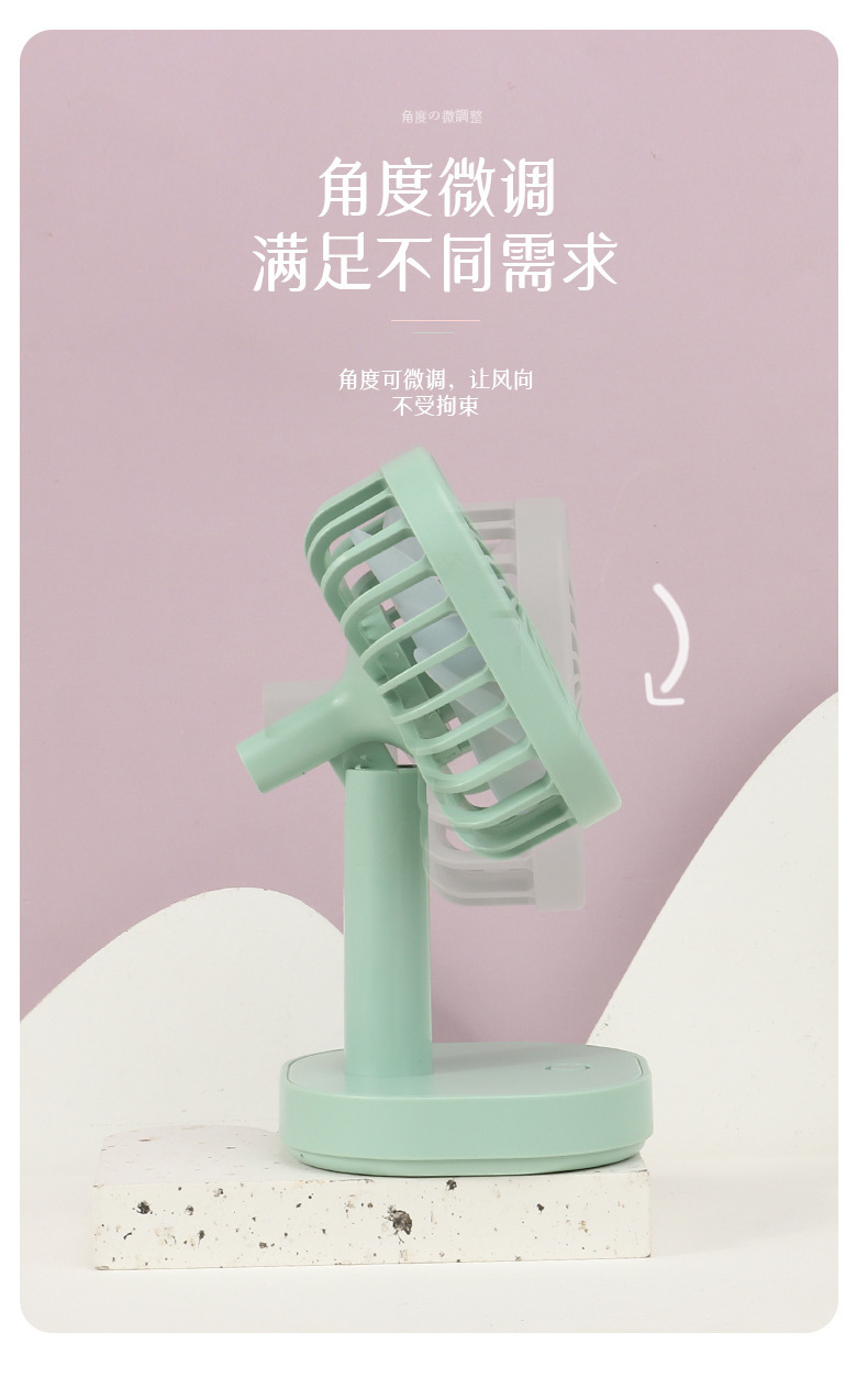 diy handcrafted cream glue usb rechargeable fan, old-fashioned retro round student desktop dormitory mini fan pic 5