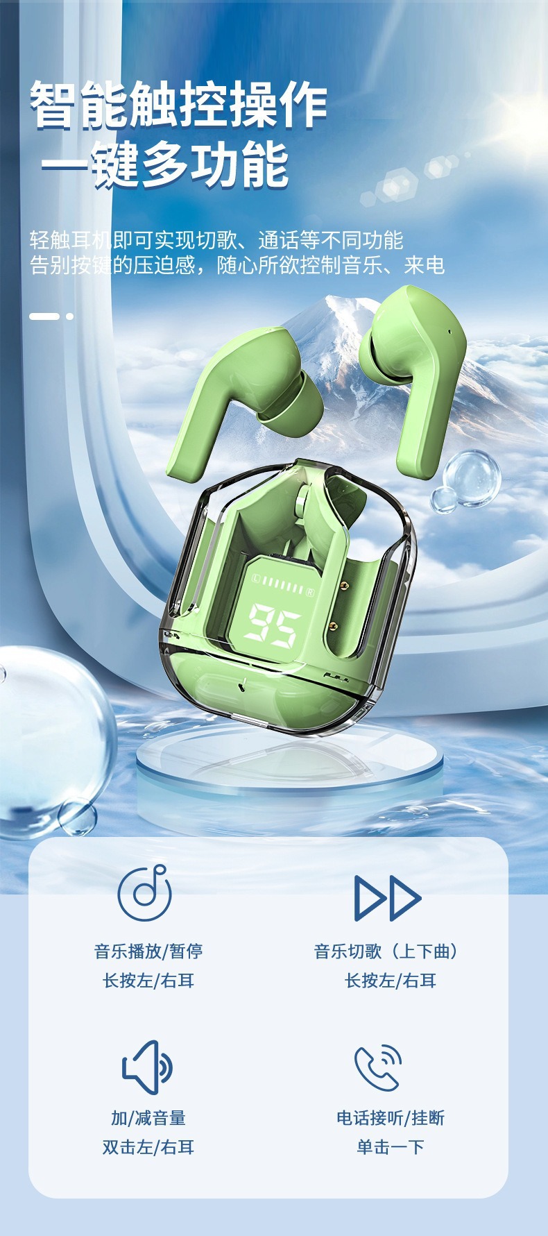 Wholesale of true wireless Bluetooth headphones 2024 In-ear gaming and calling Bluetooth headphones TWS pic 7