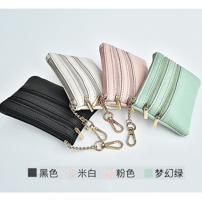 Fashionable coin purse for girls, mini short zipper key case, simple small wallet, small coin bag, pocket pic 6