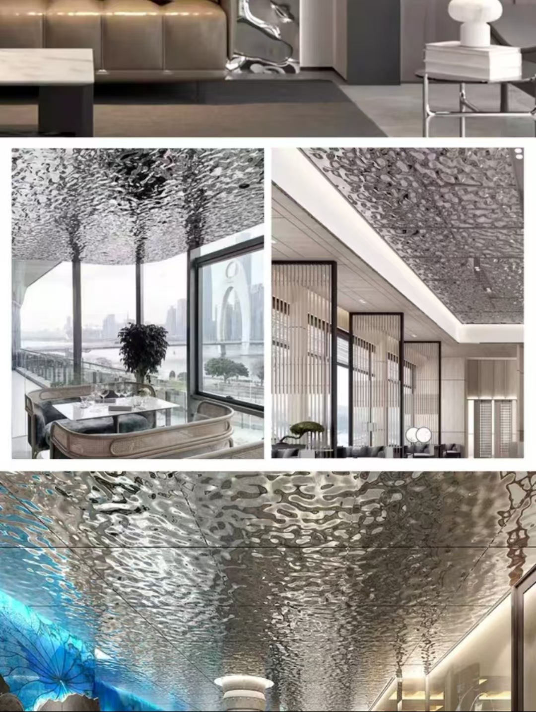 仿不锈钢水波纹板天花吊顶银色镜面波纹KTV背景墙金属饰面波浪板详情15