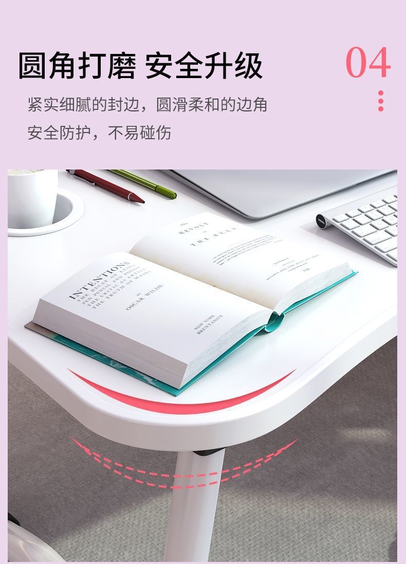 Adjustable bed small table, folding table, dormitory desk, student computer desk, study desk on top, household table board pic 8
