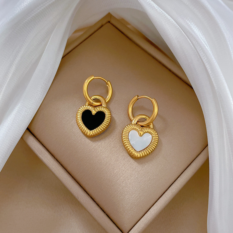 【通体钛钢】贝母幸运草极简风耳钉冷淡男女耳环个性气质宴会耳饰详情24