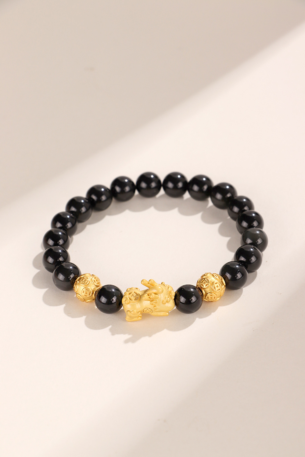 国潮貔貅珠黑曜石串珠情侣手链女新中式民族国潮风手串批发详情36