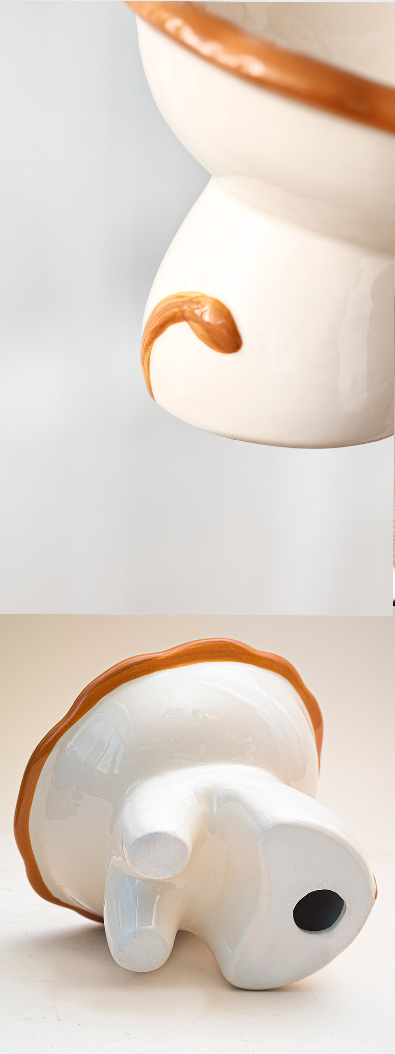 Cat bowl, ceramic protective cervical vertebrae drinking bowl, pet supplies, cute slanted mouth to prevent knocking, dog bowl, cat food bowl pic 5