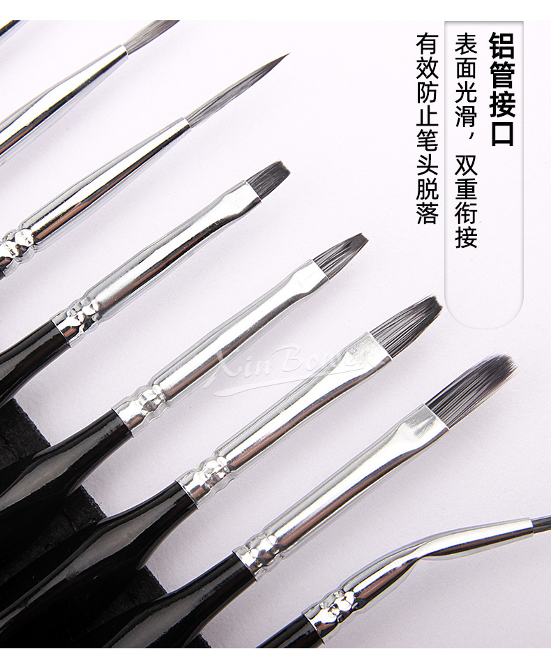 欣博文跨境尼龙毛画笔布袋塑料桶便携儿童diy水彩笔绘画描边油画勾线笔详情7