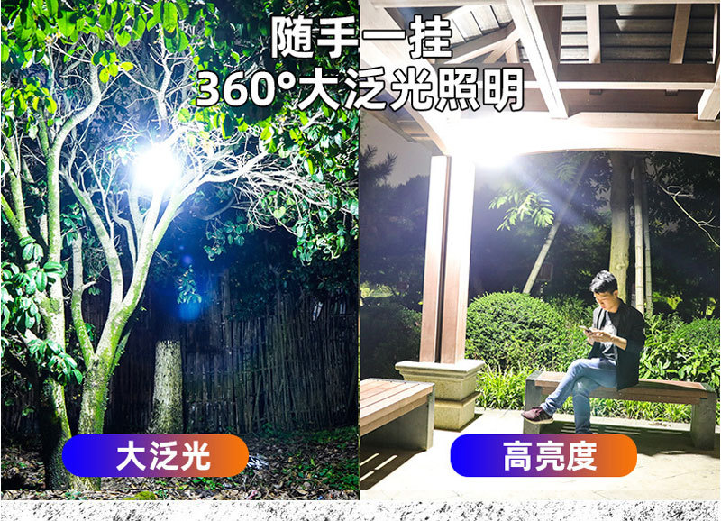 跨境露营灯led灯便携式帐篷灯户外野营灯多功能马灯usb充电地摊灯详情11