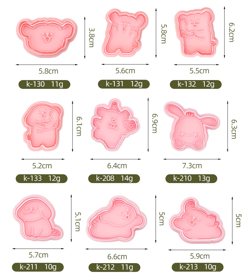 新款饼干模具线条小狗卡通饼干模具帽子盒子狗动漫印花饼干模详情4