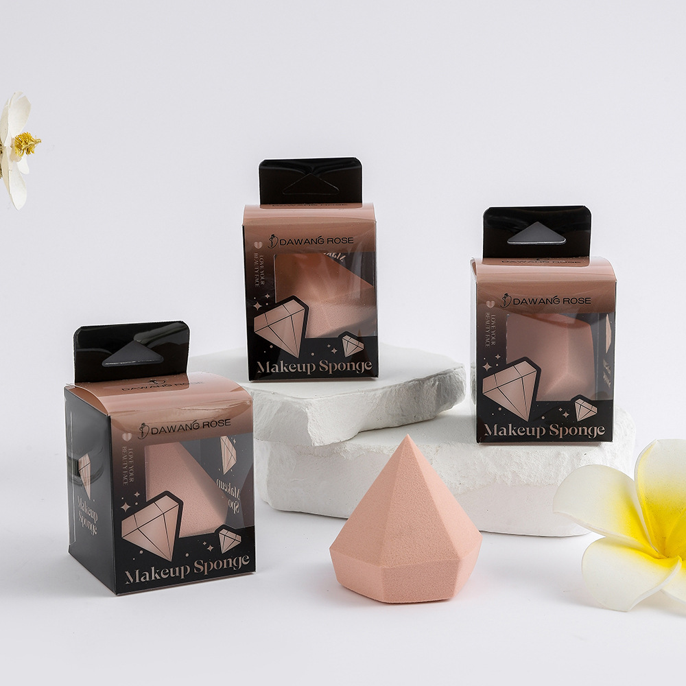 New Diamond Beauty Egg non-latex makeup sponge, single-color irregular cut powder puff makeup egg wholesale pic 11