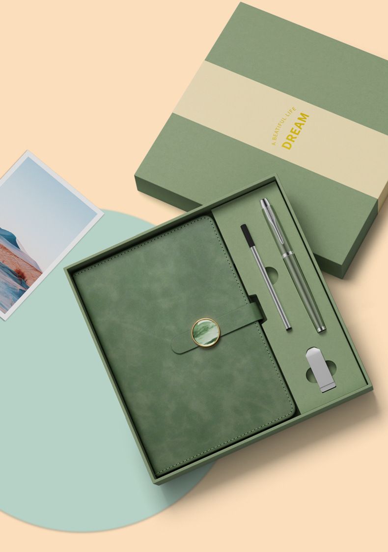 Hardcover notebook gift box set, high appearance level, business leather a5 thick notebook gift customization, logo printing available pic 10