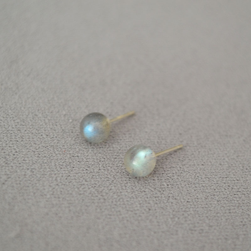 日韩小众简约月光拉长石天河石小巧日常通勤款925银针耳钉耳饰女详情12