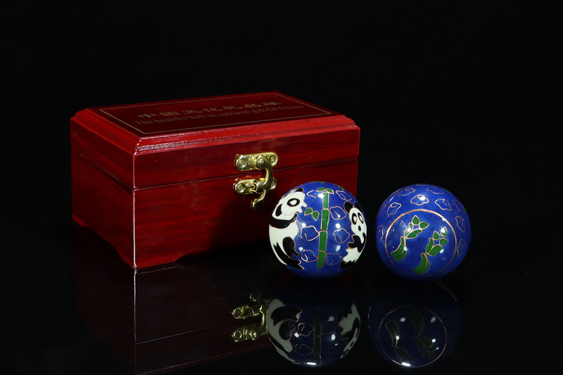 Premium gift box set of Beijing Cloisonne handball outer craft cultural gift Cloisonne low-temperature fitness ball pic 9