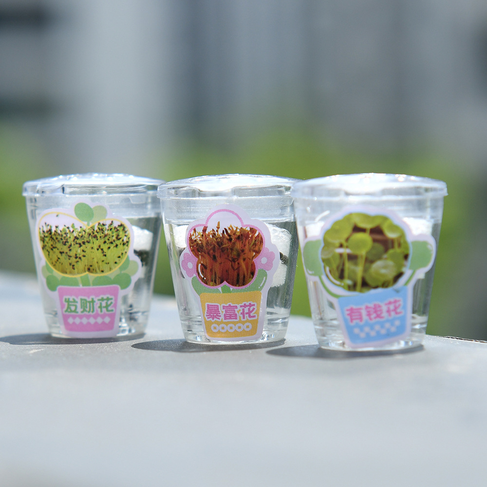 晨兮创意DIY迷你盆栽种草笔 全针管黑色中性笔 有钱花暴富花款 长草笔带给你无尽创意乐趣详情15