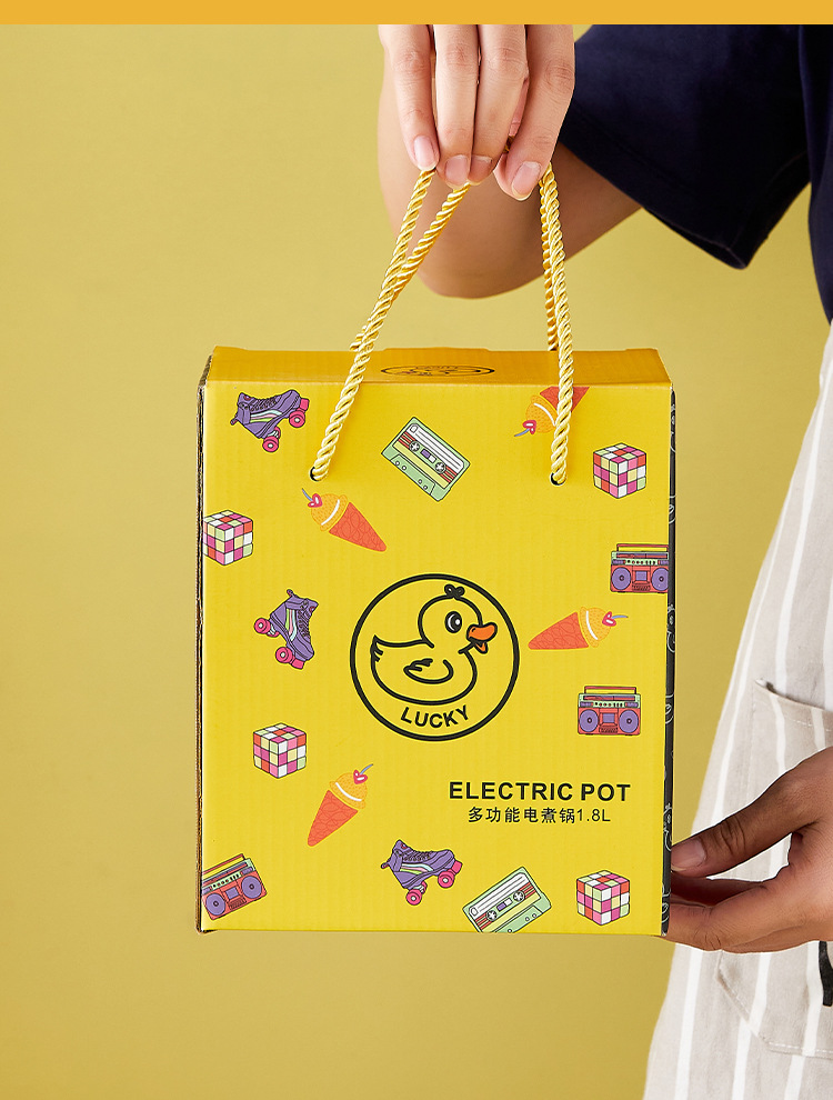 小黄鸭电煮锅多功能电热锅迷你家用学生宿舍电火锅泡面锅开业礼品详情15