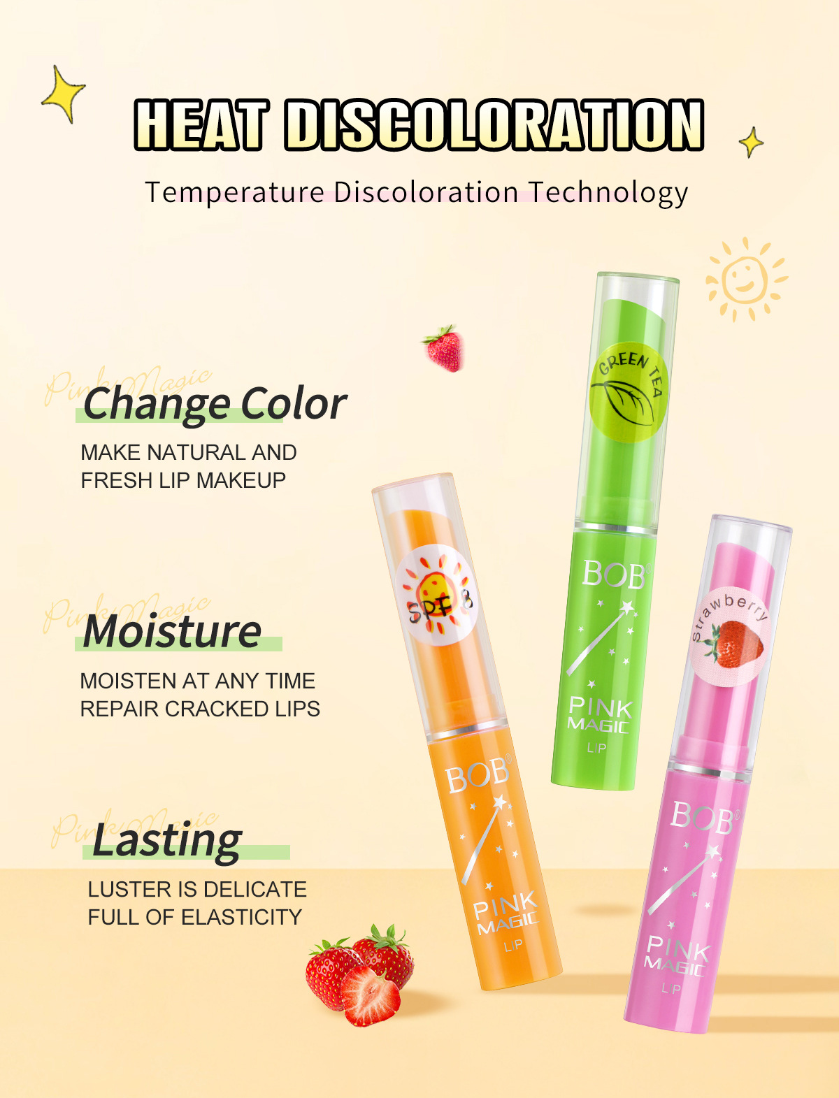 Cross-border bob Lip Balm Full Range Aloe Vera Hydrating and Moisturizing Double Care Lip Balm pic 3