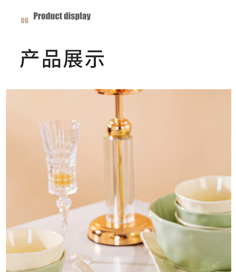 陶瓷碗碟套装家用礼品批发景德镇奶油风碗盘筷子组合餐具全套ins详情12