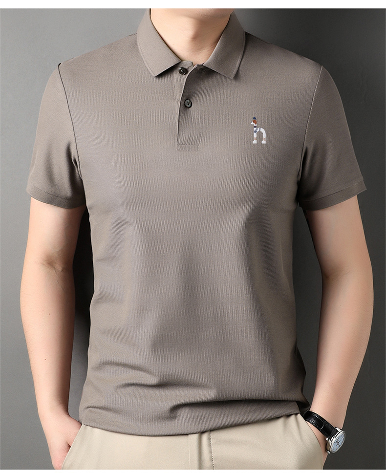 Hazzys genuine Hazzys short-sleeved T-shirt for men, pure cotton summer lapel business casual versatile half-sleeved Polo shirt pic 14