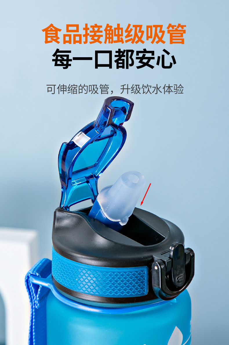 学生爆款塑料水杯高颜值太空杯渐变大容量水杯吸管杯大肚子刻度杯详情12