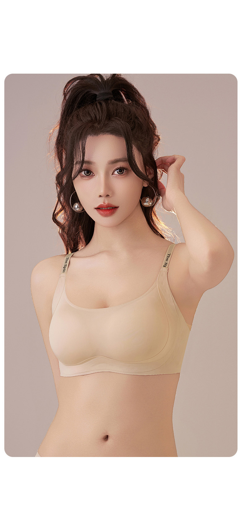 夏天轻薄粉底液女士内衣大胸显小小胸聚拢无痕文胸不空杯正品舒适透气详情31