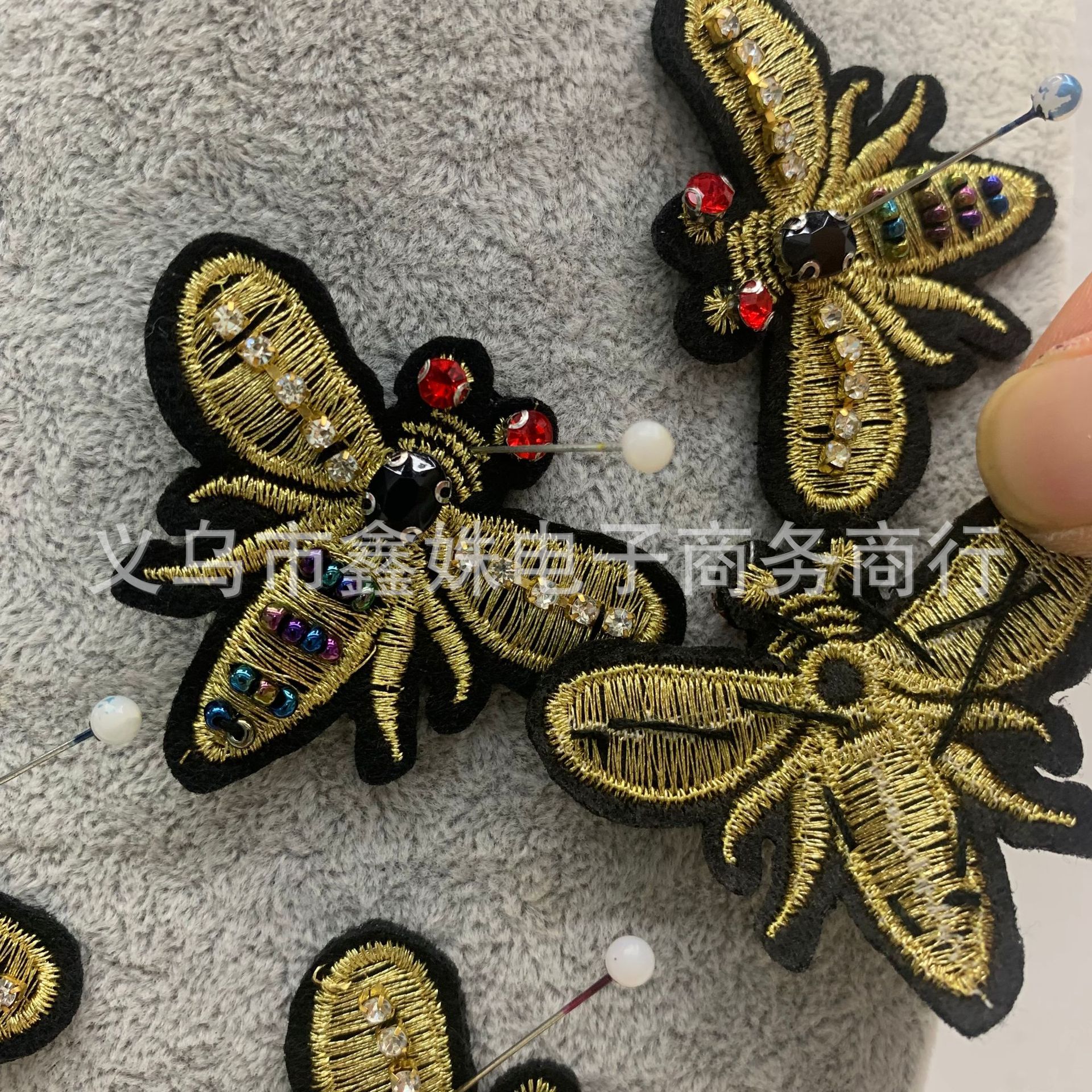 Bestseller bee diamond-encrusted beaded embroidery patchwork decoration with gold and silver thread subsidy pic 4