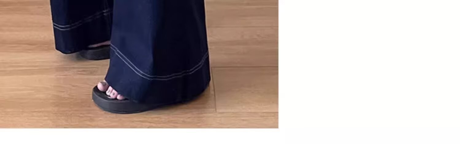 High-waisted wide-leg jeans for women, spring and autumn, 2024 new Korean style, versatile and slimming loose stretch straight-leg pants pic 2