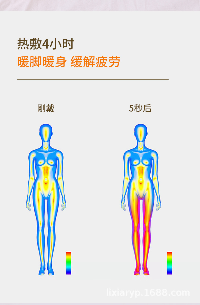 蒸汽暖足贴女脚底暖宝宝暖脚贴发热鞋垫神器艾草睡觉持久热敷脚套详情9