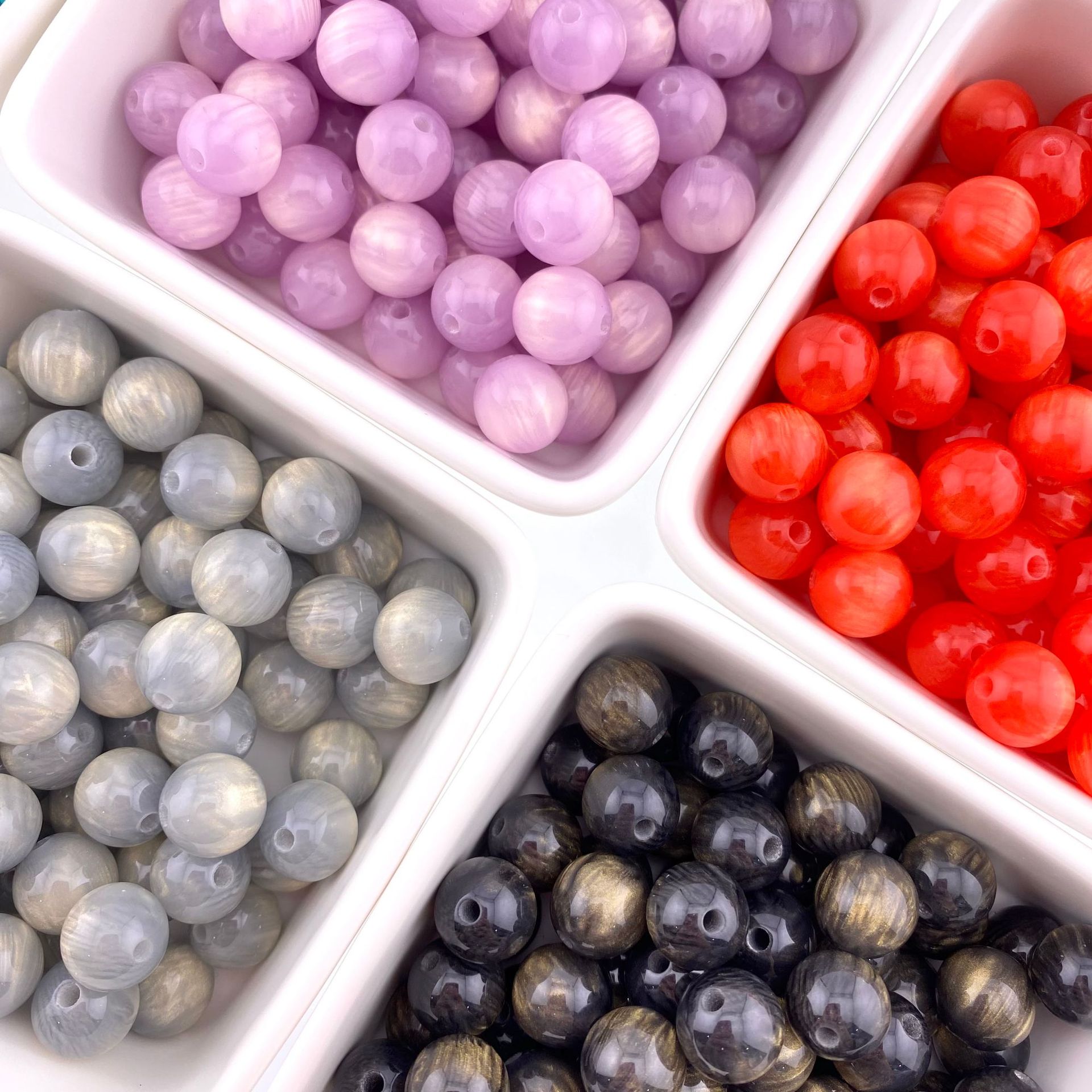 Candy-colored gilded resin beads, round beads, loose beads, string beads, bracelets, necklaces, diy handmade small accessories pic 6