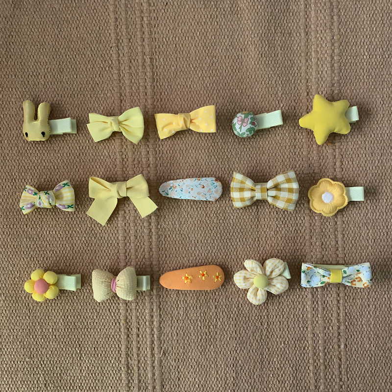 Korean version colorful baby hair clips, sweet and cute baby all-inclusive cartoon flower bow side bangs hair accessories pic 28