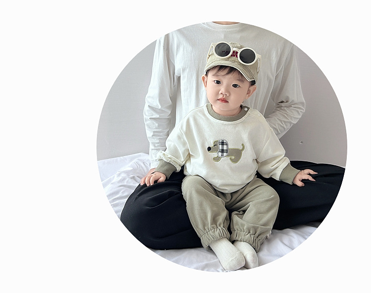 婴幼儿网红春秋套装男童小狗卫衣卫裤秋季两件套小童帅气韩版童装详情21