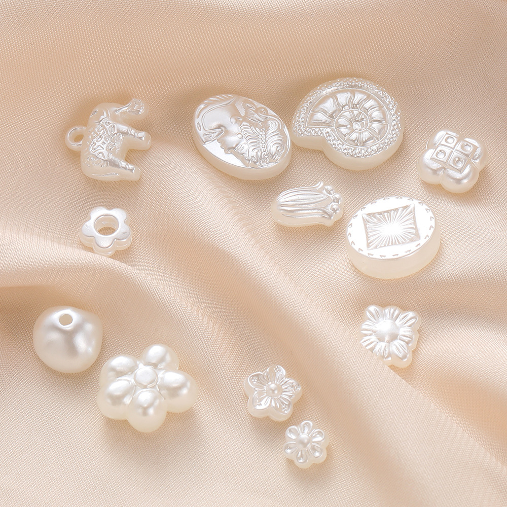 ABS仿珍珠 巴洛克风花朵仙人掌蝴蝶结 奶油胶diy手工串珠耳环配饰详情17