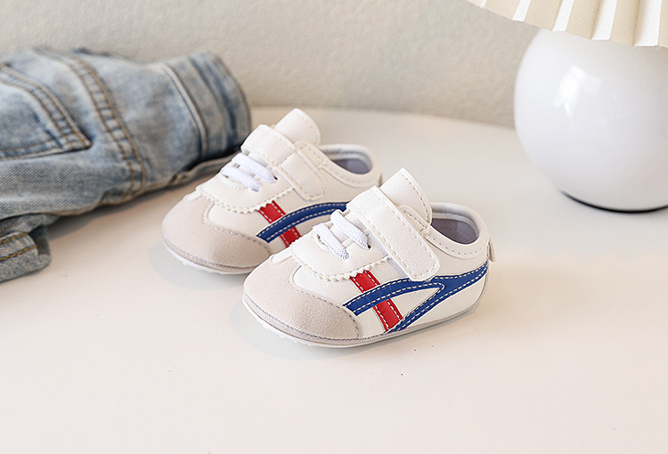 New Spring and Autumn baby sports shoes for boys and girls, color-blocking soft-soled baby shoes, soft-soled baby shoes for 0-1 year old toddlers, no single shoes that fall off pic 4