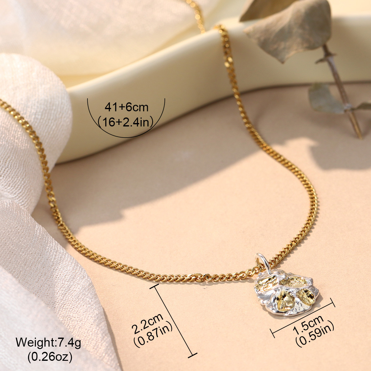 ins niche pleated heart-shaped necklace, simple and irregular pendant, fashionable sweater chain design with hands clasped together, wholesale pic 25