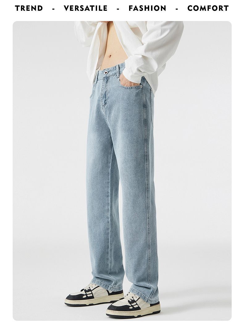 尚谷男装|星空纹牛仔裤男2025秋季新款宽松直筒美式潮牌百搭加厚详情12