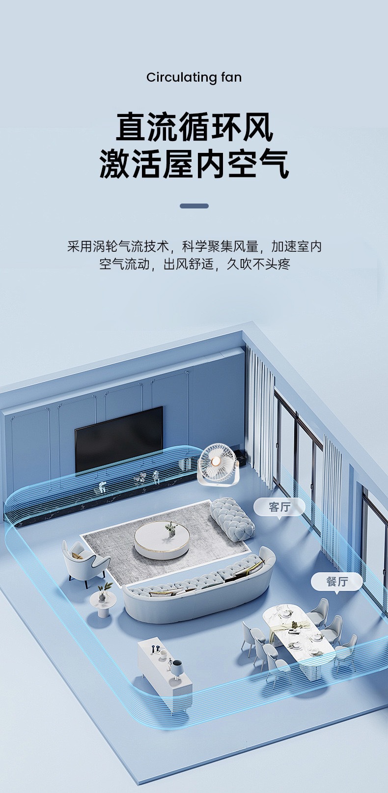 USB night light charging desktop fan, office, student dormitory, outdoor multi-functional portable small fan, gift, cross-border pic 5