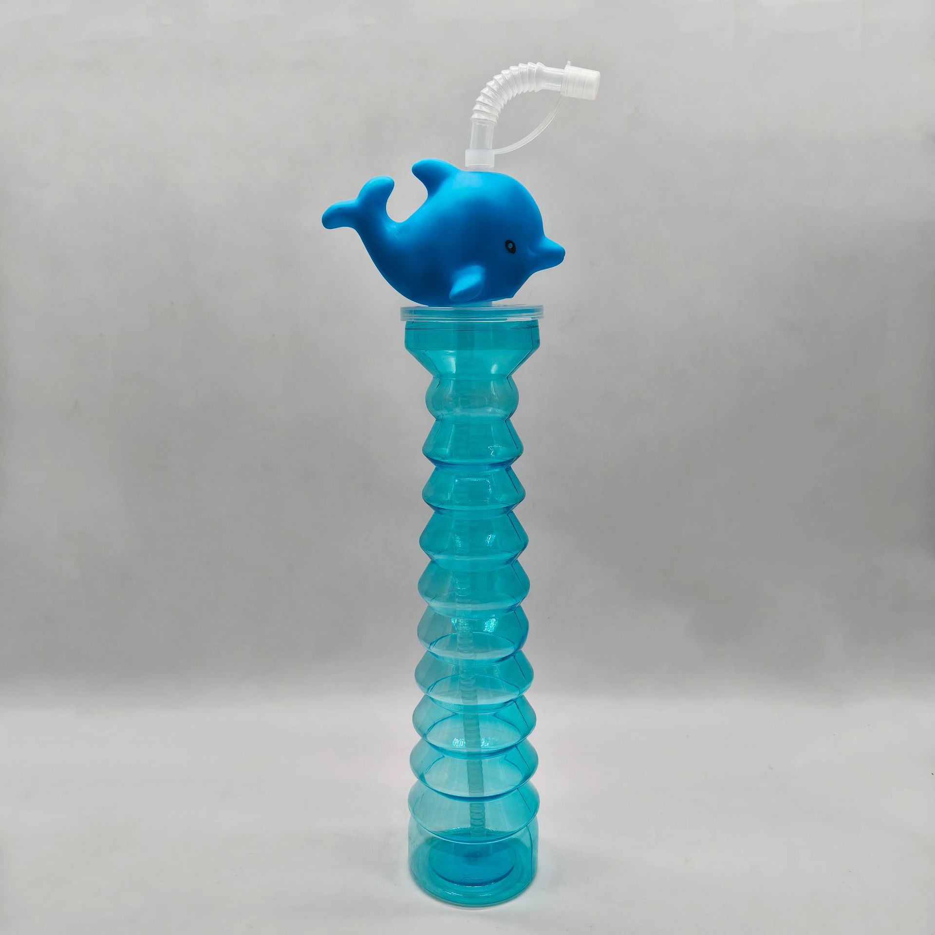 Cross-border bestsellers: Disposable cartoon animal plastic cups, juice drink bottles, little dolphin coconut tree creative straw cups pic 4