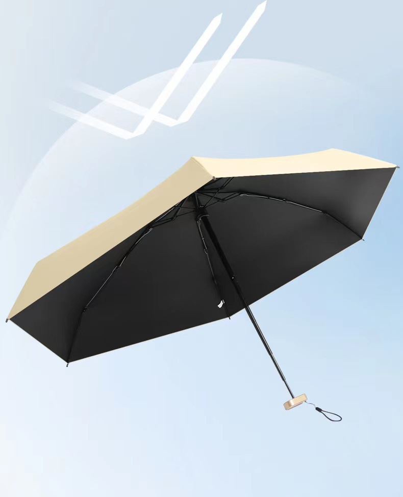 扁六折迷你晴雨两用太阳伞女超轻小巧雨伞防紫外线便携五折口袋伞详情12